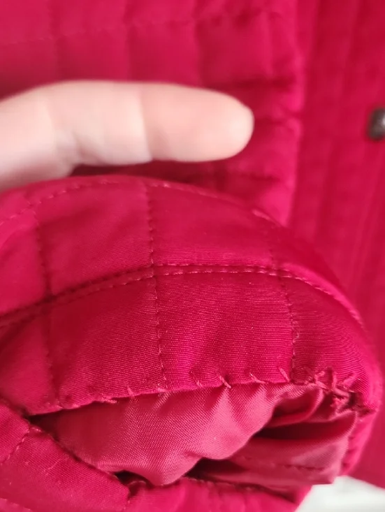 Gallery Red Quilted Coat with Classic Collar - Picture 6 of 7